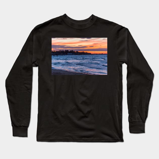 Sunset On Water Long Sleeve T-Shirt by andykazie